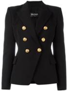 Balmain Double Breasted Blazer, Women's, Size: 38, Black, Cotton/viscose/wool