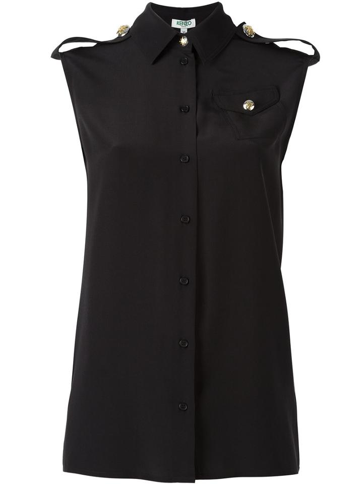 Kenzo - Sleeveless Shirt - Women - Silk - 36, Black, Silk