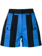 Prada Tonal Striped Shorts - Blue
