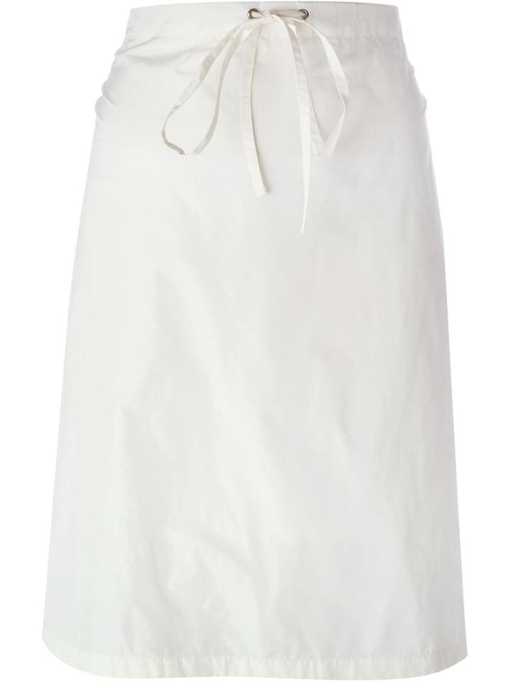 Jil Sander Navy Drawstring Waist Skirt