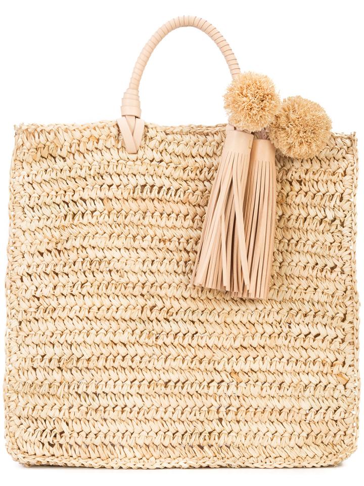 Loeffler Randall Straw Travel Tote - Nude & Neutrals