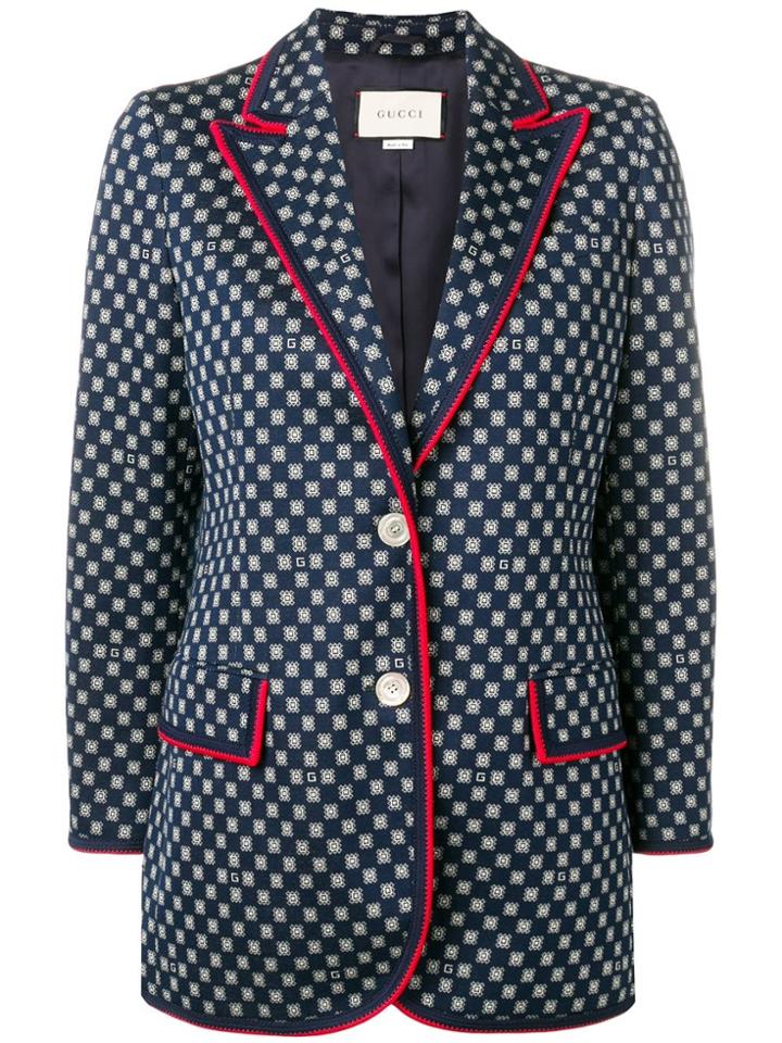 Gucci G Frames Jersey Blazer Jacket - Blue