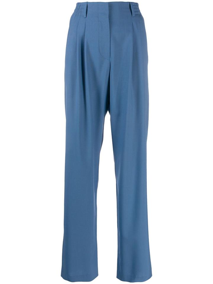 Indress Wide-leg Tailored Trousers - Blue