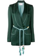 Peter Pilotto Satin Blazer With Piping - Green