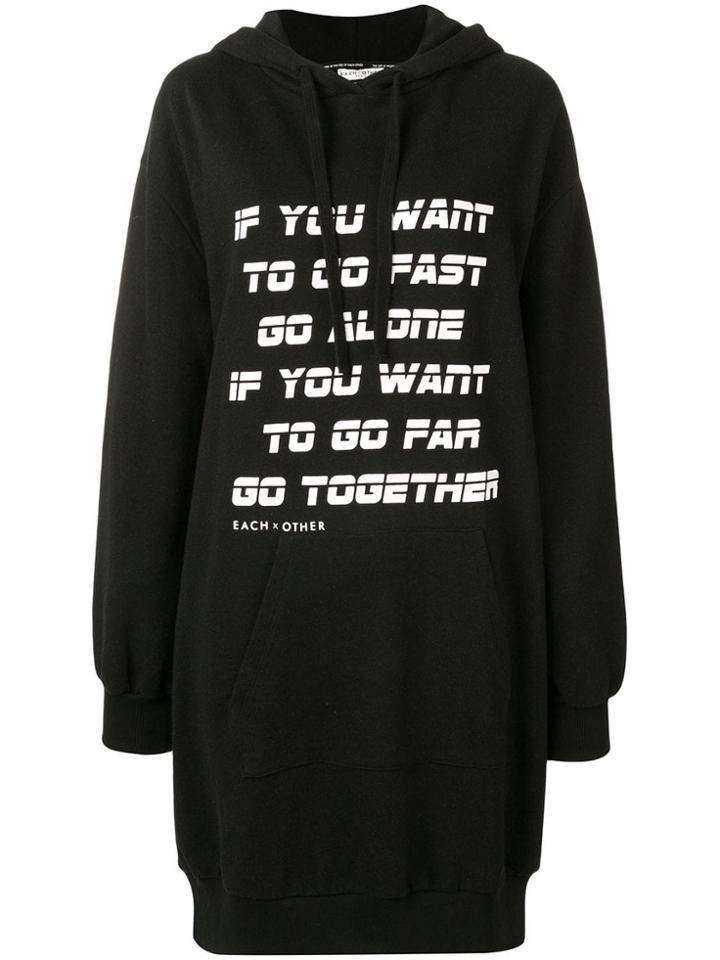 Each X Other Go Together Print Hoodie Dress - Black