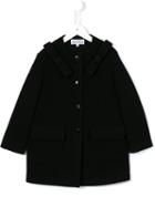 Simonetta Hooded Coat, Girl's, Size: 10 Yrs, Black