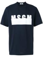 Msgm Printed T-shirt, Men's, Size: Medium, Blue, Cotton
