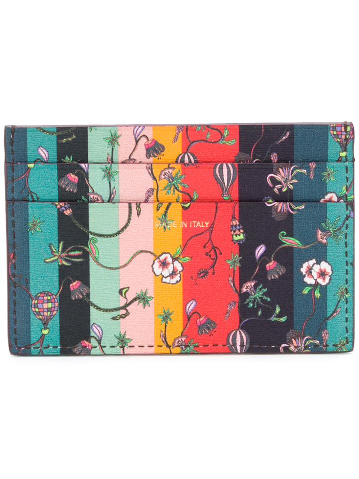 Paul Smith Floral Print Striped Cardholder - Multicolour