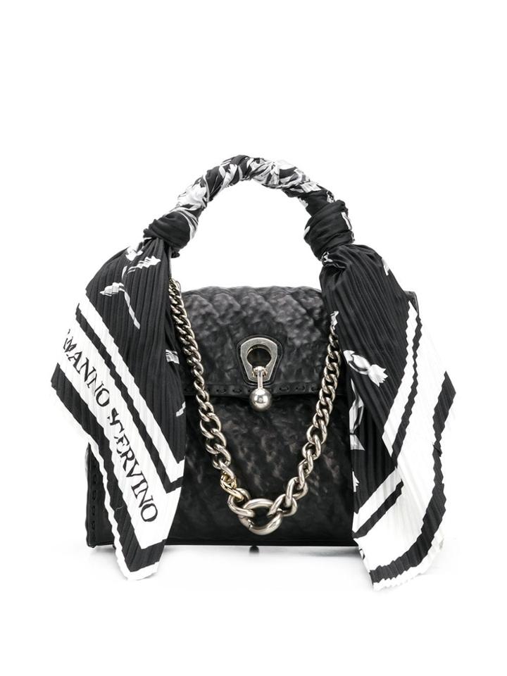 Ermanno Scervino Pleated Scarf Shoulder Bag - Black