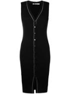T By Alexander Wang Sleeveless Rib Knit Dress - Black