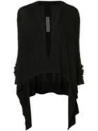 Rick Owens Asymmetric Knitted Cardigan, Women's, Size: Small, Black, Virgin Wool