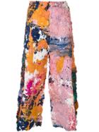 Issey Miyake Cropped Painted Trousers - Pink