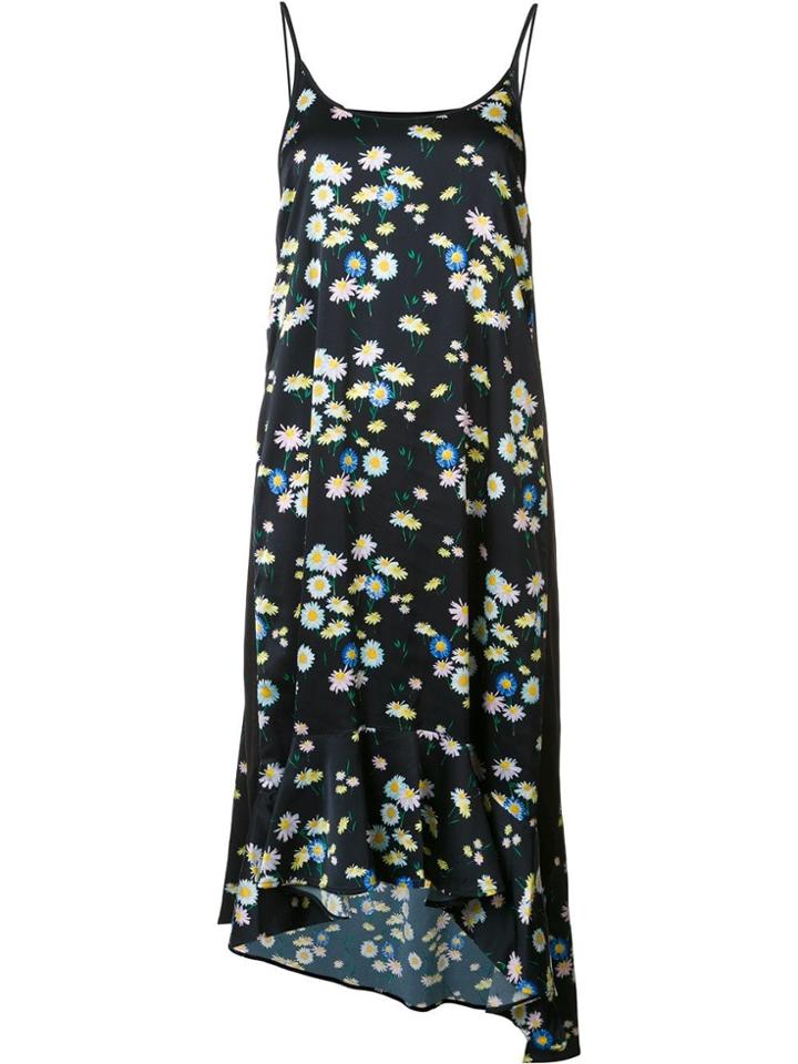 Paco Rabanne Daisy Print Slip Dress - Black