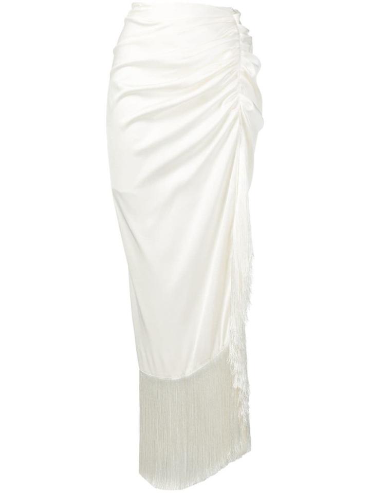 Magda Butrym Fringed Draped Skirt - White