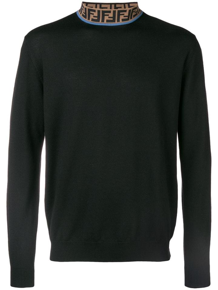 Fendi Logo Neck Jumper - Black