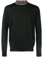 Fendi Logo Neck Jumper - Black