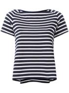 Sacai Striped Boat Neck Top, Women's, Size: 2, Blue, Cotton