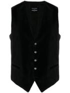 Tagliatore Velvet Waistcoat - Black
