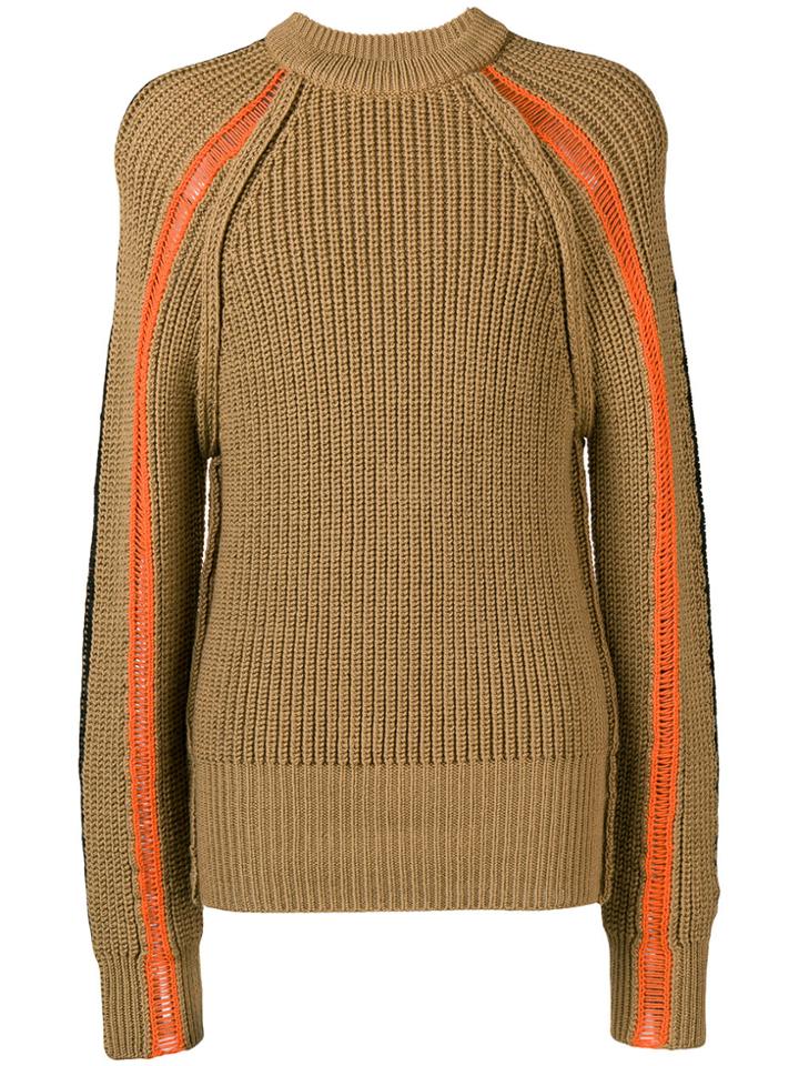 Maison Margiela Chunky Knit Crew Neck Sweater - Brown