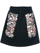 Prada Embellished A-line Skirt - Black