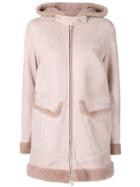 Bally Shearling Parka Coat - Pink & Purple