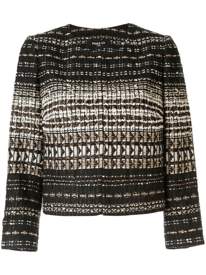 Paule Ka Cropped Tweed Jacket - Black