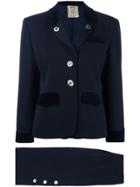 Hermès Vintage Buttoned Skirt Suit - Blue