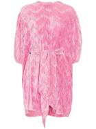 Ganni Puff Sleeve Mini Dress - Pink