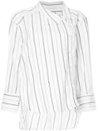 Maison Mihara Yasuhiro Pinstriped Asymmetric Shirt - White