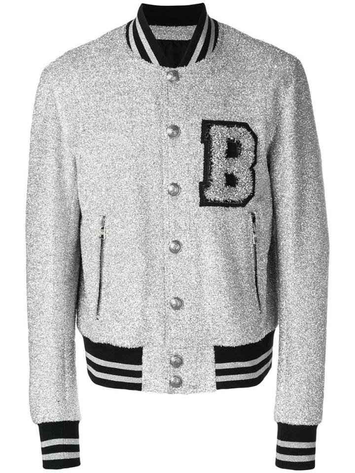 Balmain Glitter Bomber Jacket - Metallic