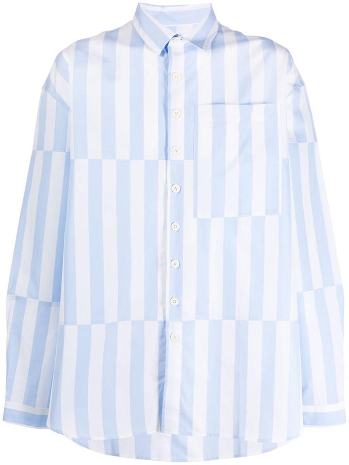 Sunnei Oversized Striped Shirt - Blue