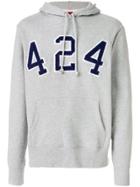 424 Fairfax Logo Embroidered Hoodie - Grey