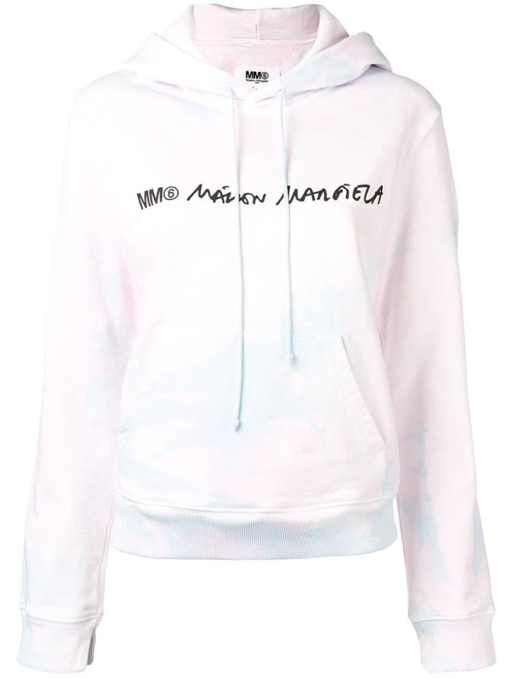 Mm6 Maison Margiela Logo Tie-dye Effect Hoody - Pink