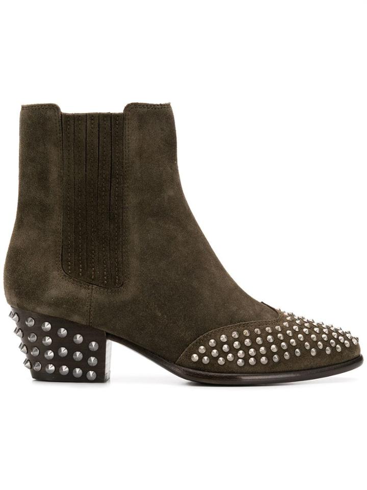 Ash Hook Studded Boots - Green