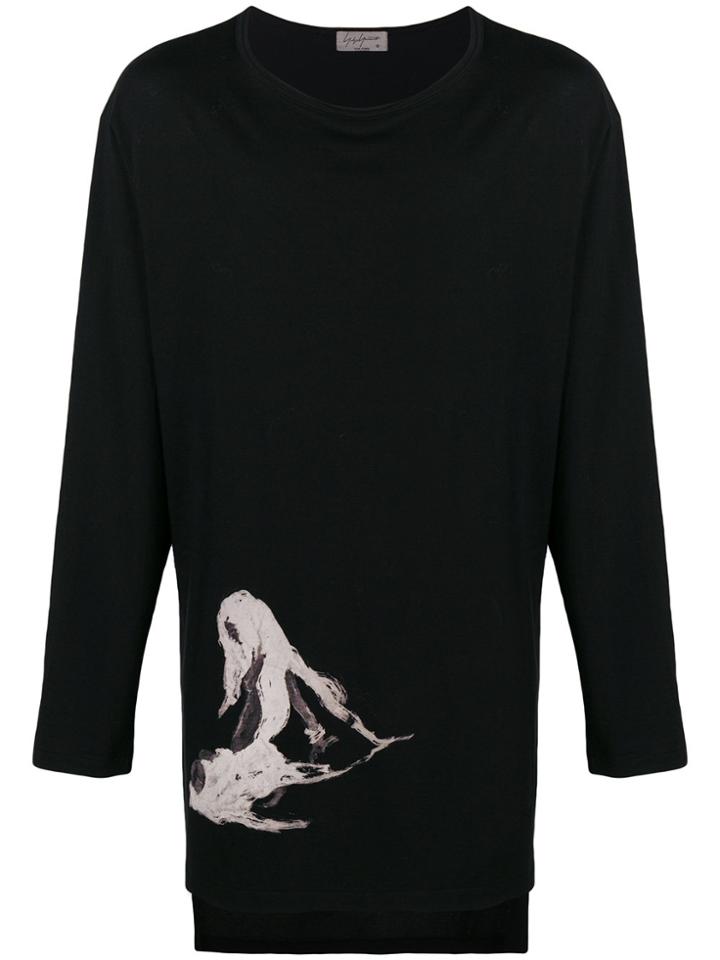 Yohji Yamamoto Silhouette Print Sweatshirt - Black