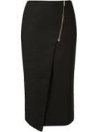 Andrea Marques Front Slit Pencil Skirt, Women's, Size: 40, Black, Cotton/spandex/elastane