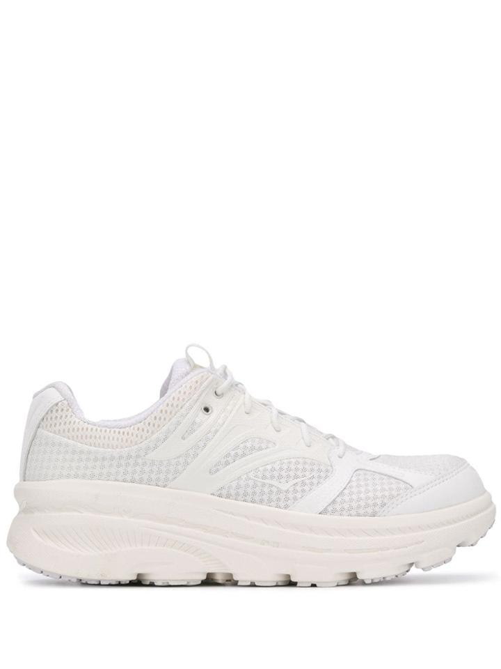 Hoka One One Chunky Sole Panelled Sneakers - White