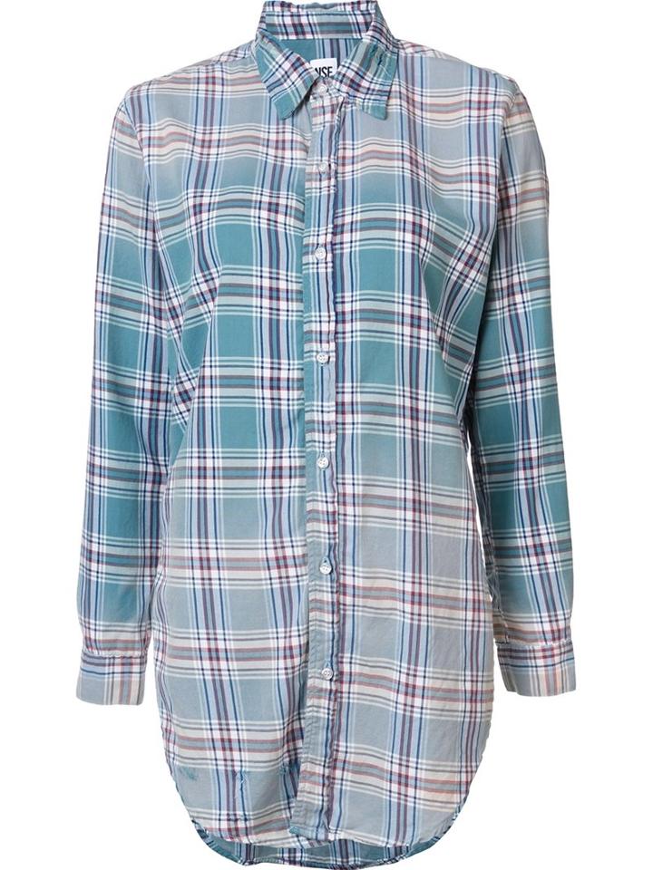 Nsf Plaid Shirt, Women's, Size: Xs, Blue, Cotton