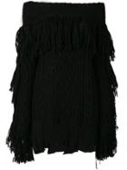 Philosophy Di Lorenzo Serafini Fringed Knit Mini Dress - Black