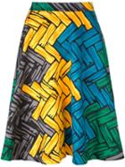 Ultràchic Zig-zag A-line Skirt, Women's, Size: 40, Cotton/spandex/elastane
