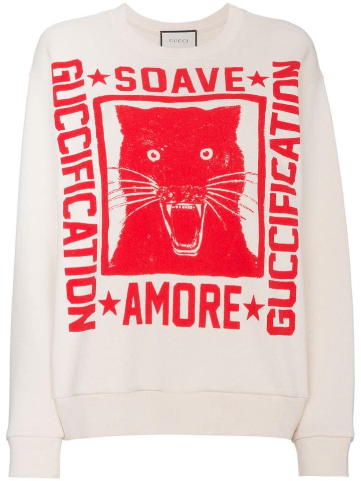Gucci Sweatshirt With Soave Amore Guccification Print - Neutrals