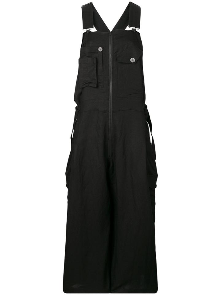 Yohji Yamamoto Wide Leg Overalls - Black