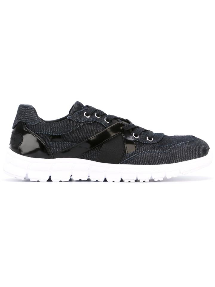 Dolce & Gabbana Leather And Cotton Panelled Sneakers - Blue