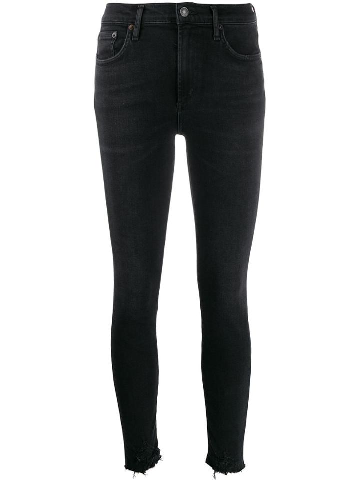 Agolde Sophie Mid-rise Skinny Jeans - Black