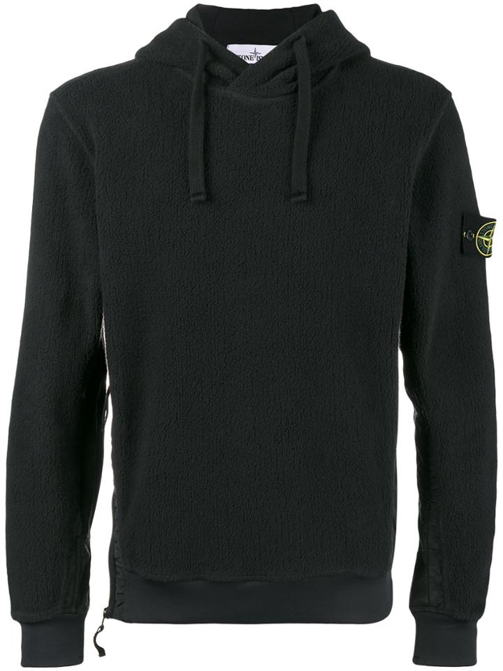 Stone Island Grey 67 Logo Fleece Back Hoodie