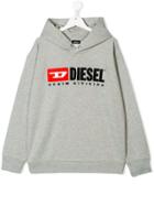Diesel Kids Logo Hoodie - Grey