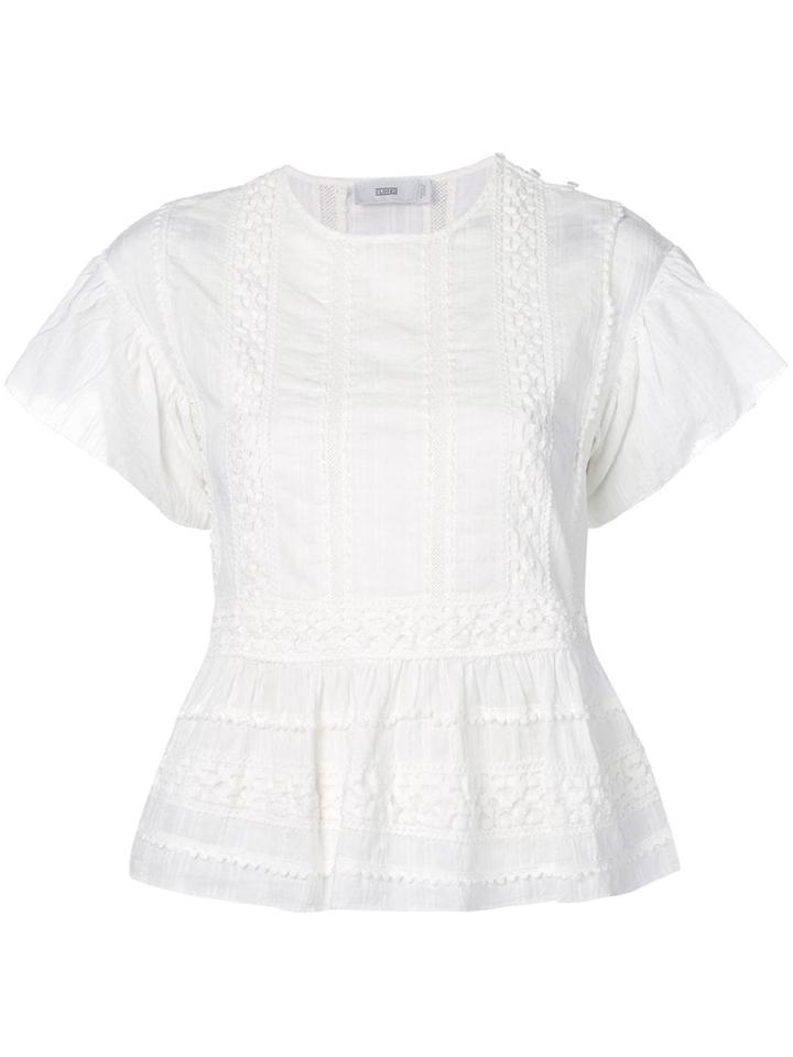 Closed Crochet Layered Top - White