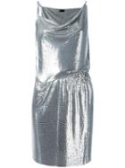 Paco Rabanne Draped Mini Dress, Women's, Size: 38, Grey, Aluminium