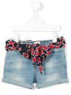 Armani Junior Belted Denim Shorts, Toddler Girl's, Size: 4 Yrs, Blue