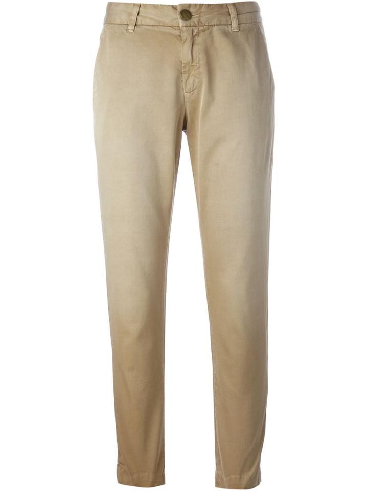 Current/elliott - 'buddy' Trousers - Women - Cotton - 27, Nude/neutrals, Cotton